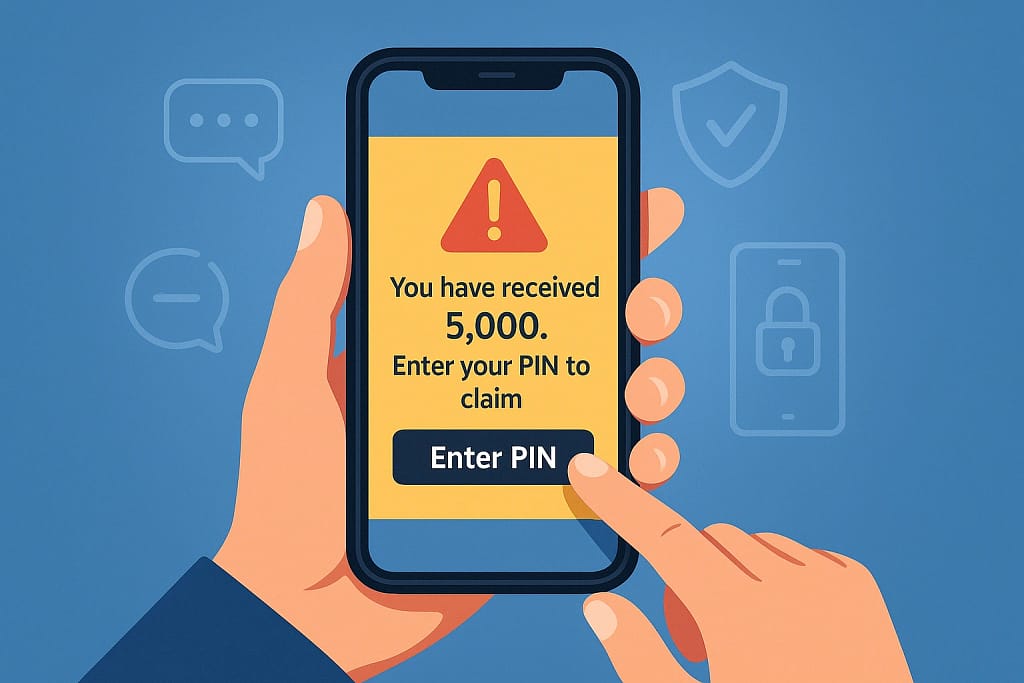 Real vs fake mobile money notification comparison