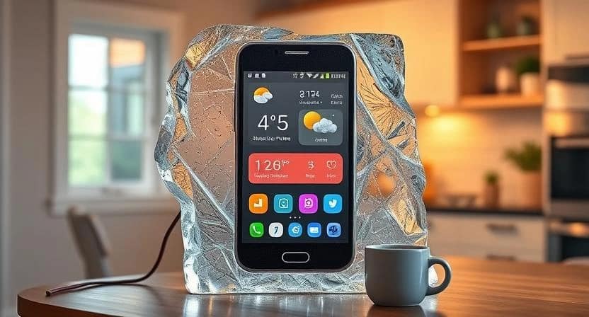 Old phone as smart home dashboard on kitchen wall. Gist411